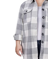Ny Collection Plus Size Long Sleeve Twill Shirt Jacket
