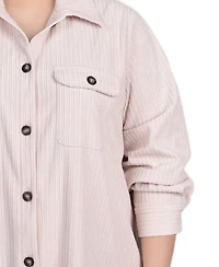 Ny Collection Plus Long Sleeve Corduroy Shirt Jacket