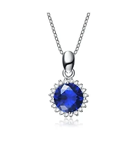 Sterling Silver White Gold Plated Clear Cubic Zirconia Stud Necklace