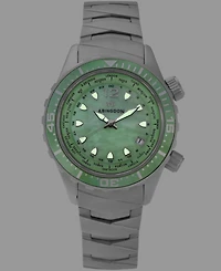 Abingdon Co. Women's Automatic Marina Divers Silver-Tone Titanium Bracelet Watch 40mm
