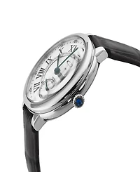 GV2 by Gevril Women's Rome Black Leather Watch 36mm