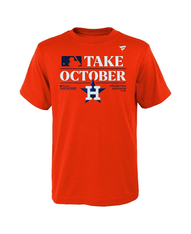 Big Boys Fanatics Orange Houston Astros 2023 Postseason Locker Room T-shirt