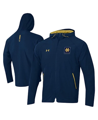 Men's Under Armour Navy Notre Dame Fighting Irish Unstoppable Raglan Full-Zip Jacket