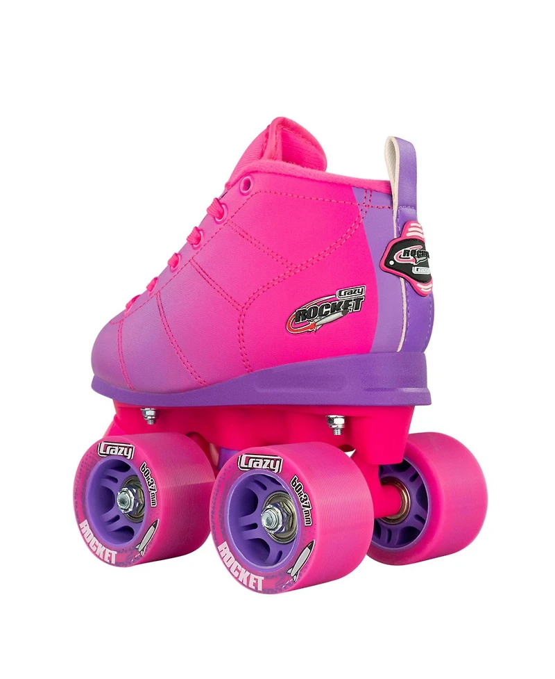 Crazy Skates Adjustable Rocket Roller Skates For Girls And Boys - Great Beginner Kids Quad Skates