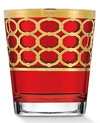 Lorren Home Trends Multicolor Double Old Fashion with Gold-Tone Rings, Set of 4