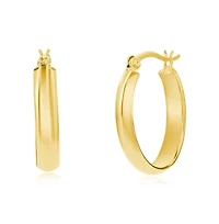 Sterling Silver or Gold Plated over Sterling Silver 9x25mm Oval Hoop Earrings