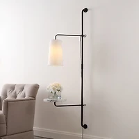 Jonathan Y Andre 1-Light Contemporary Industrial Iron Plug-In with Adjustable Marble Table Led Sconce