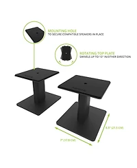 Kanto SP6HD 6" Universal Desktop Speaker Stands with Rotating Top Plates and Cable Management - Pair
