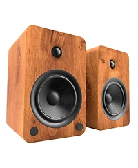 Kanto YU6 Powered Bookshelf Speakers with SE6 Elevated Desktop Speaker Stands