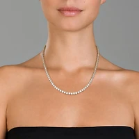 Classic 4mm Clear Round Cubic Zirconia Tennis Necklace