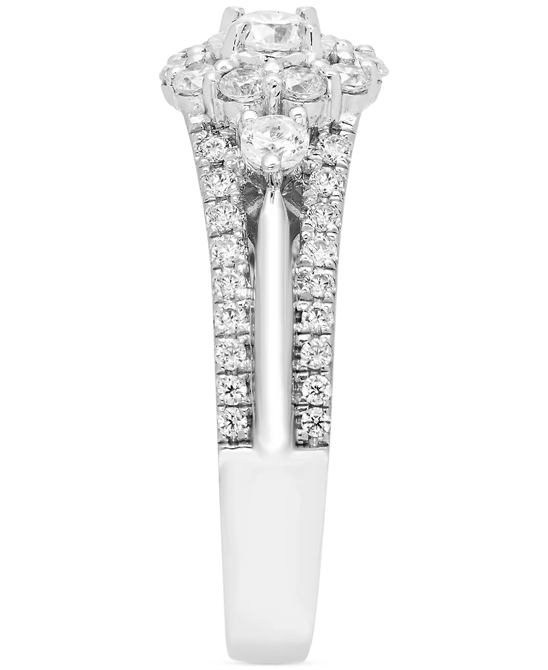 Diamond Halo Engagement Ring (1 ct. t.w.) in 14k White Gold