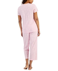Charter Club Women's 2-Pc. Cotton Printed Cropped Pajamas Set, Created for Macy's