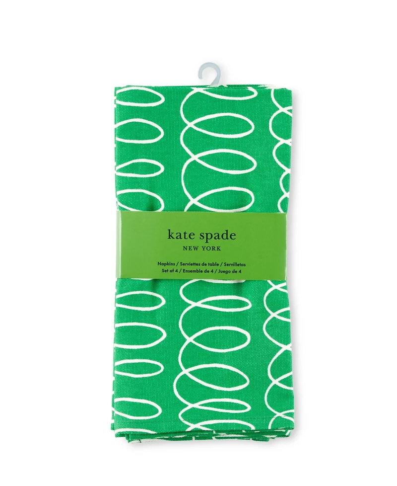 kate spade new york the Loop Cloth Napkins 4 Pack Set, 20" x
