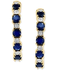 Effy Sapphire (3/4 ct. t.w.) & Diamond Accent Small Hoop Earrings in 14k Gold-Plated Sterling Silver, 0.81" (Also available in Ruby and Emerald)