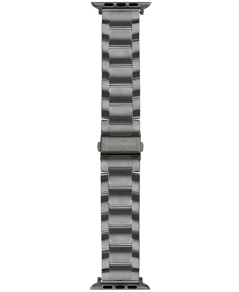 Vince Camuto Men's Gunmetal Gray Stainless Steel Link Band Compatible with 42mm, 44mm, 45mm, Ultra, Ultra2 Apple Watch