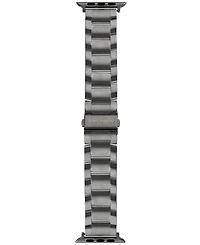 Vince Camuto Men's Gunmetal Gray Stainless Steel Link Band Compatible with 42mm, 44mm, 45mm, Ultra, Ultra2 Apple Watch
