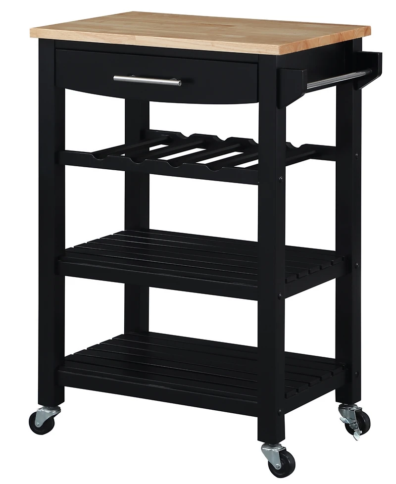 Convenience Concepts Ellaine 24.75" Wood Butcher Block Kitchen Cart
