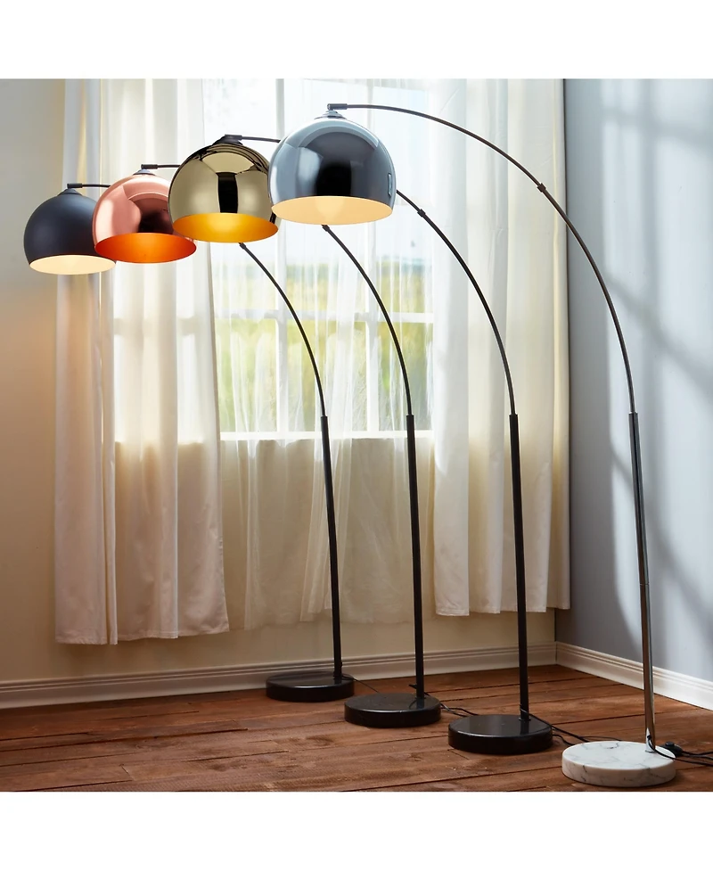 Teamson Home Arquer Arc Metal Floor Lamp with Bell Shade