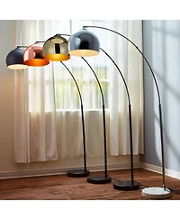 Teamson Home Arquer Arc Metal Floor Lamp with Bell Shade