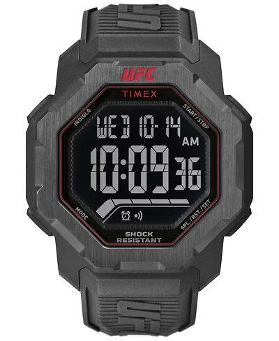 Timex Ufc Men's Knockout Digital Black Polyurethane Watch, 48mm