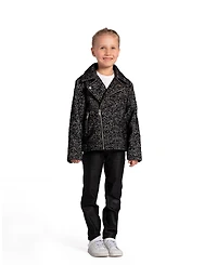Girls Angel's Face Biker Jacket - Child