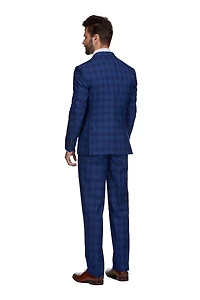 Gino Vitale Men's 3-Piece Slim Fit Check Suit