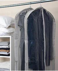 Household Essentials Hanging Zippered Garment Storage Bag with Clear Vision Front, Set of 2
