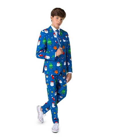 OppoSuits Big Boys Festivity Christmas Party Outfit Including Blazer, Pants and Clip-On-Tie Suit Set