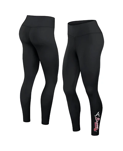 Women's Fanatics Black Atlanta Braves Wordmark Stack Leggings