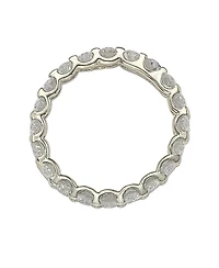 Suzy Levian Sterling Silver Oval U-Shape Cubic Zirconia Eternity Band Ring