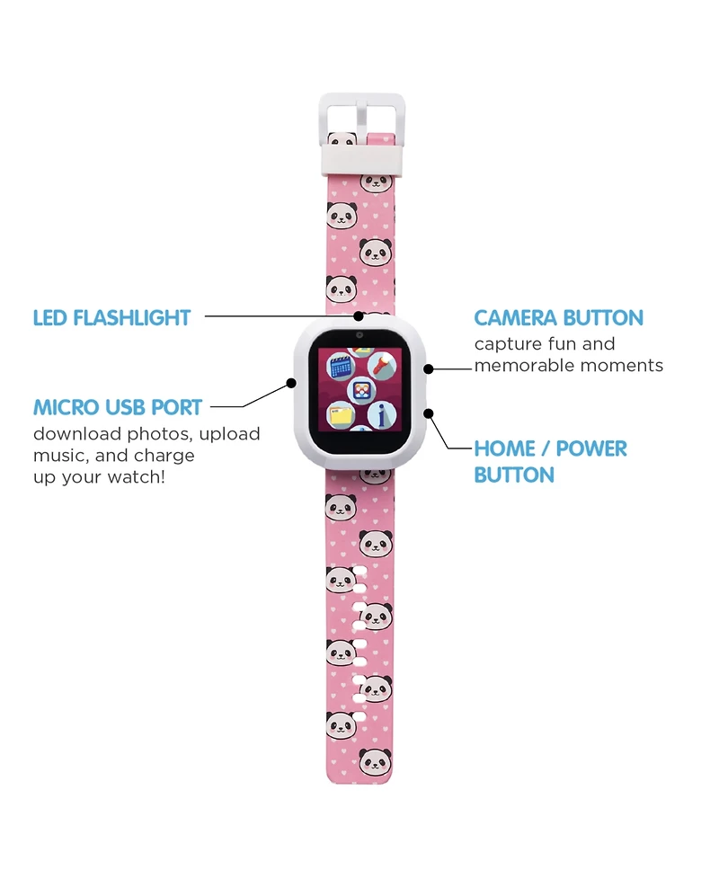 Playzoom V3 Girls White and Pink Silicone Smartwatch 42mm Gift Set