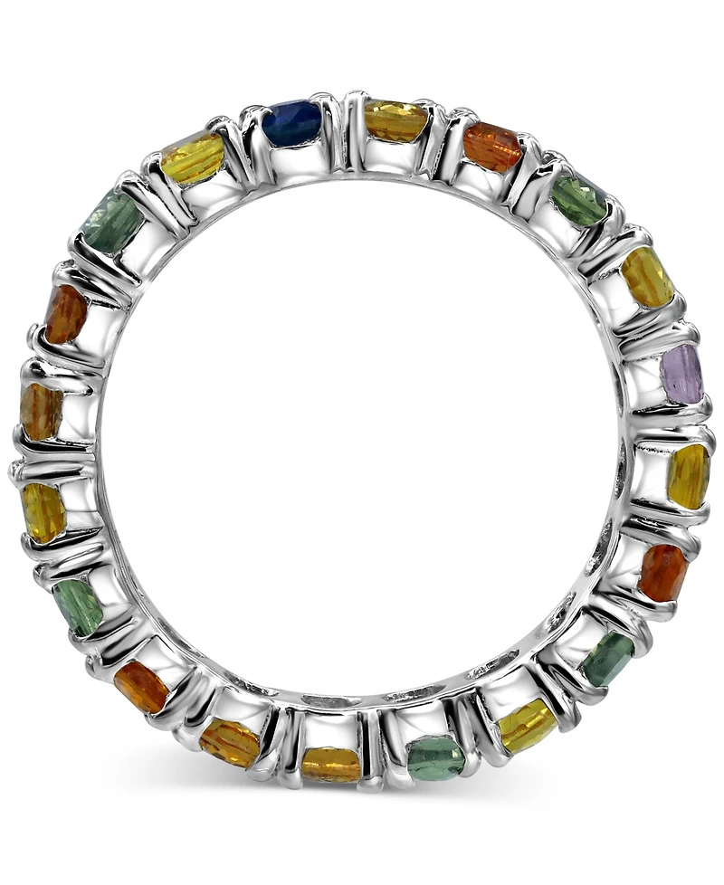 Multi-Sapphire Eternity Band (5 ct. t.w.) in Sterling Silver
