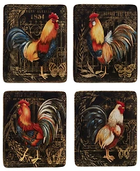 Certified International Gilded Rooster 4-Pc. Dinner Plate