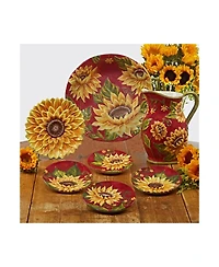 Certified International Sunset Sunflower 4-Pc. 3-d Dessert Plate