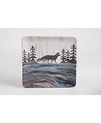 Certified International Fluidity Lodge 4 Piece Dessert Plate