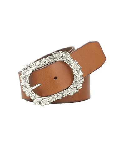 Frye 45mm Smooth Panel with Floral Buckle