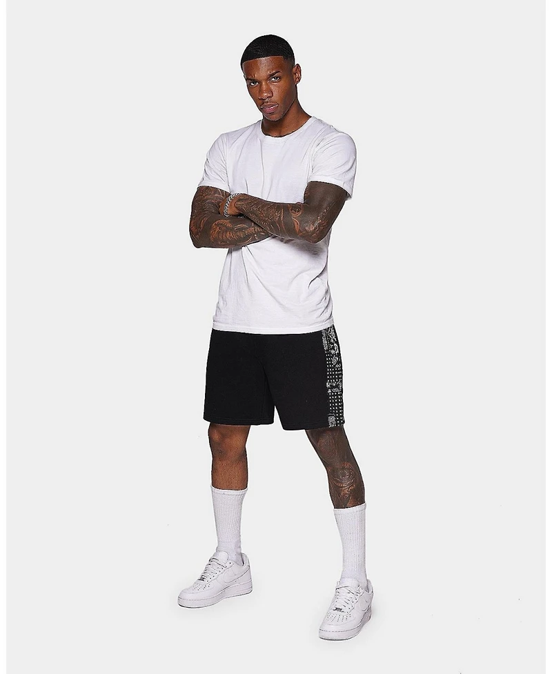 Xxiii Mens Kardeiz Paisley Panel Shorts