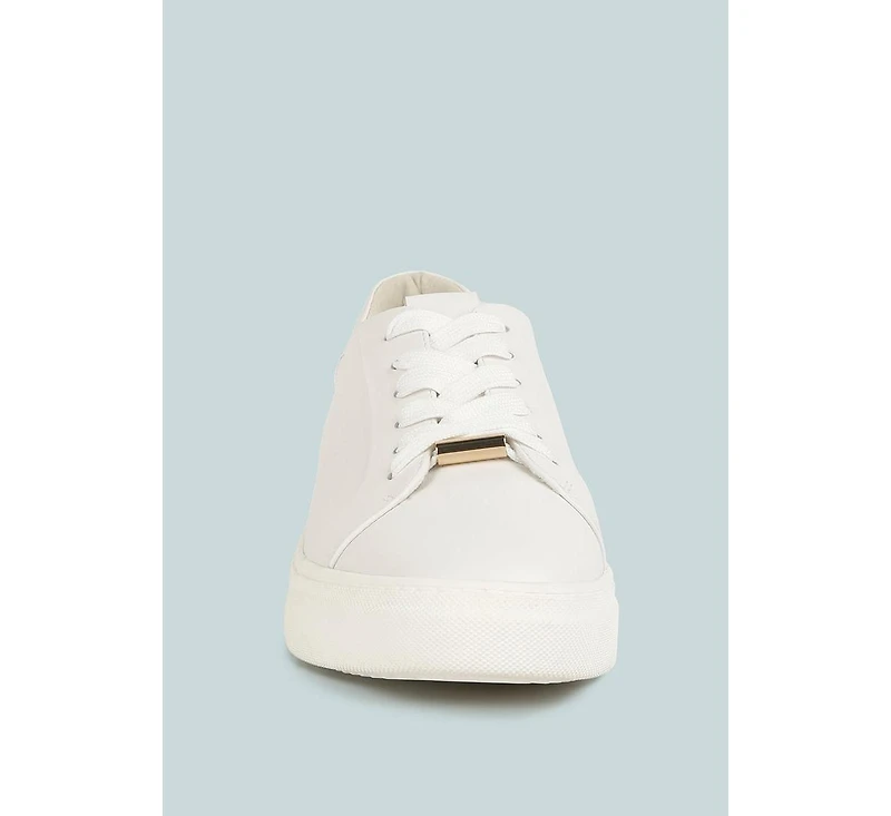 Schick Womens Lace Up Leather Sneakers