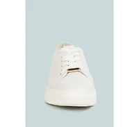 Schick Womens Lace Up Leather Sneakers