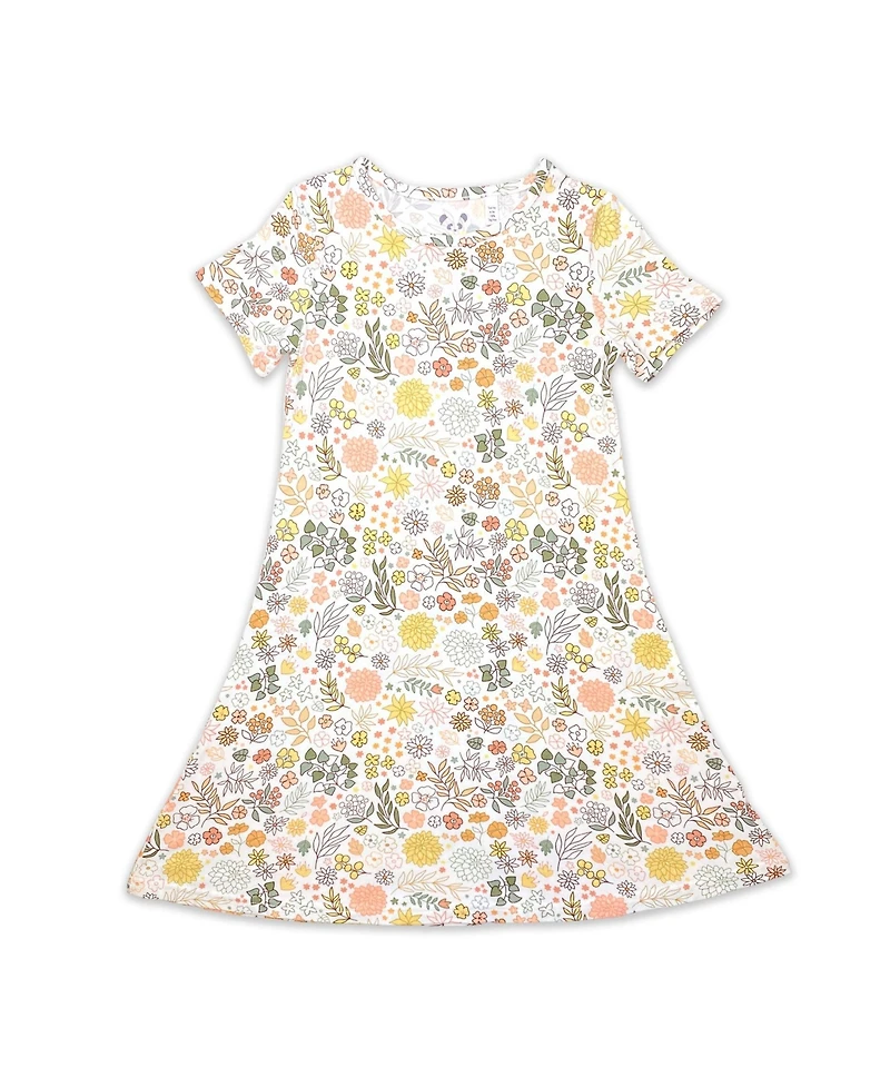 Bellabu Bear Toddler| Child Girls Fall Floral Short Sleeve Dress