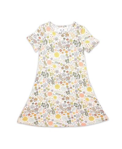 Bellabu Bear Toddler| Child Girls Fall Floral Short Sleeve Dress