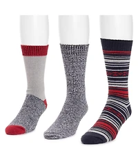 Muk Luks Men's 3 Pair Pack Microfiber Boot Socks