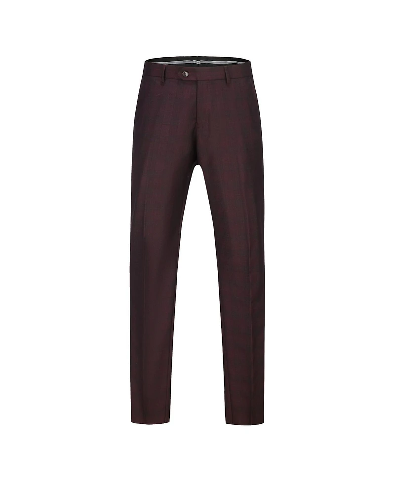 Gino Vitale Men's 3-Piece Slim Fit Check Suit