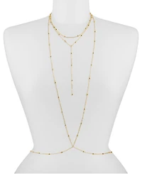 Oma The Label 18k Gold-Plated Dainty Bead Layered Body Chain