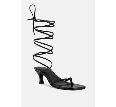 Dorita Womens Kitten Heel Lace Up Sandal