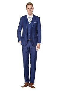 Braveman Men's 3-Piece Premium Vested Slim Fit Suit