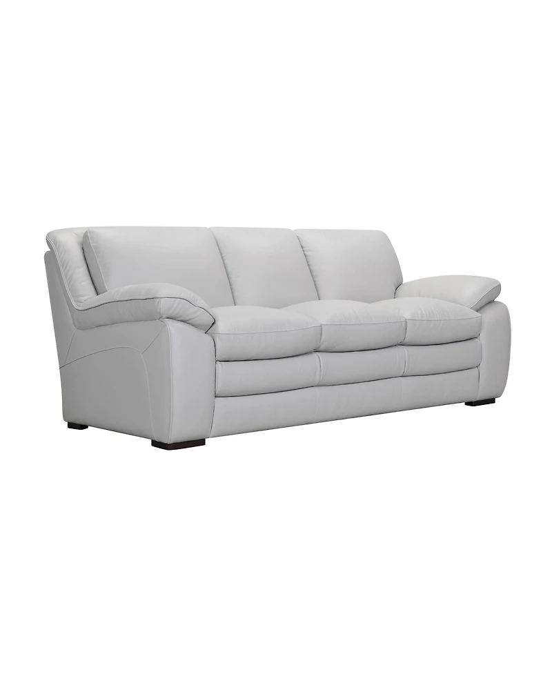 Zanna 92" Genuine Leather with Wood Legs in Contemporary Sofa