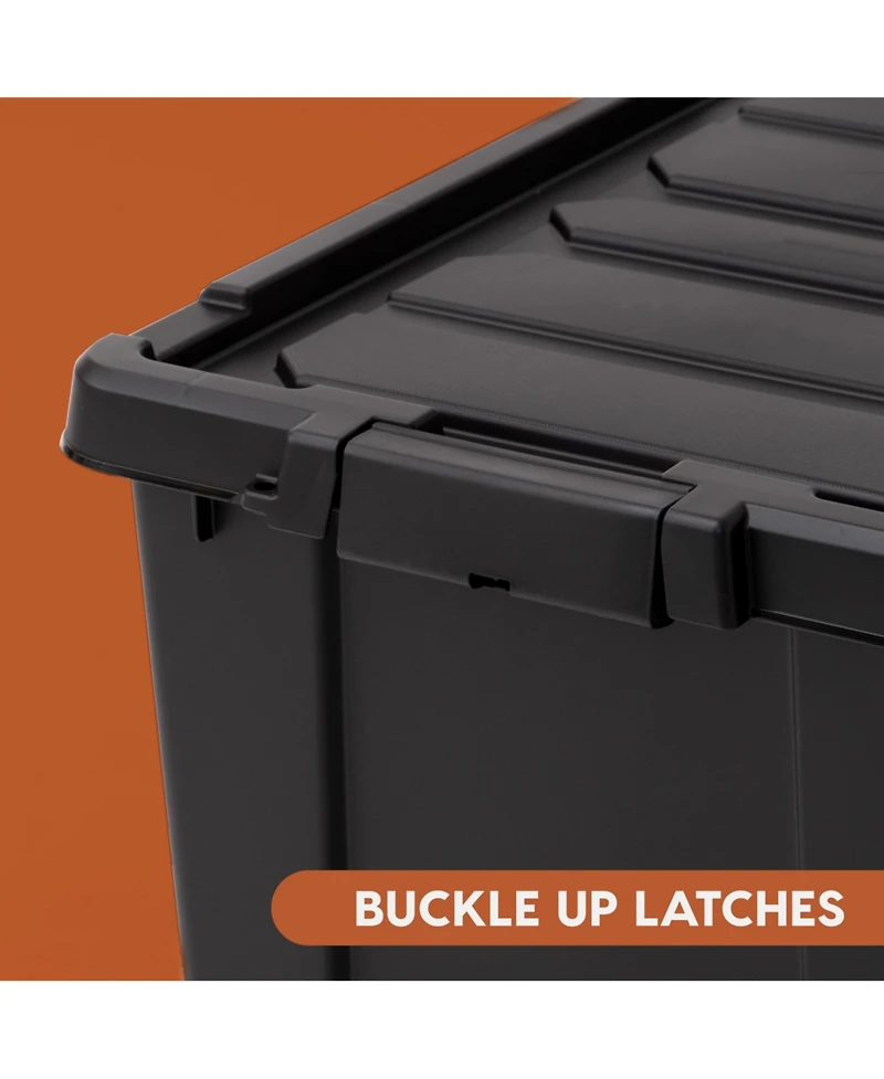 Iris 6 Pack 76qt/19gal Heavy-Duty Storage Plastic Bin Tote Container, Black