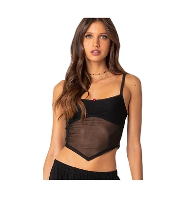 Women's Cressida sheer mesh tank top