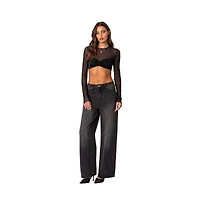 Women's Night out sheer crop top